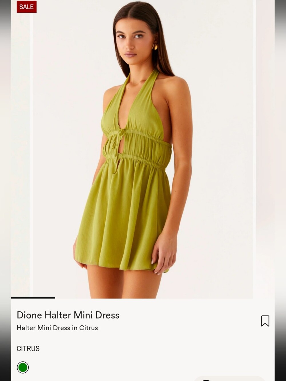 Peppermayo Dione Halter Mini Dress — Citrus